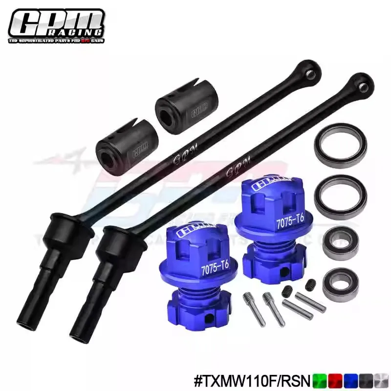 GPM upgrade TRAXXAS 1/10 MAXX 2.0 V2 alloy steel extended transmission shaft 110MM+7075 hexagonal adapter