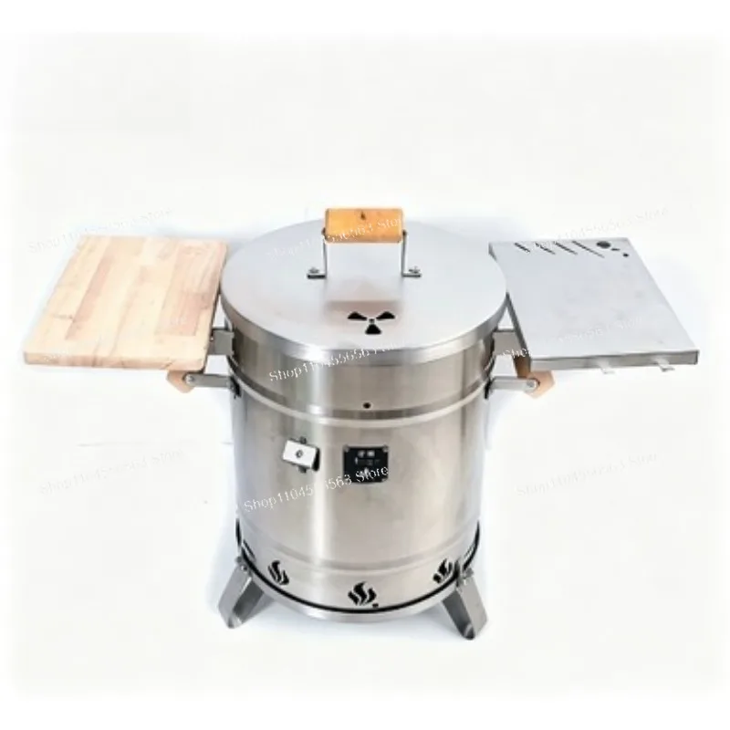 Stainless Steel Vertical Barrel Charcoal Smoker, Advanced Outdoor BBQ Grill for Meat Smoking & Roasting