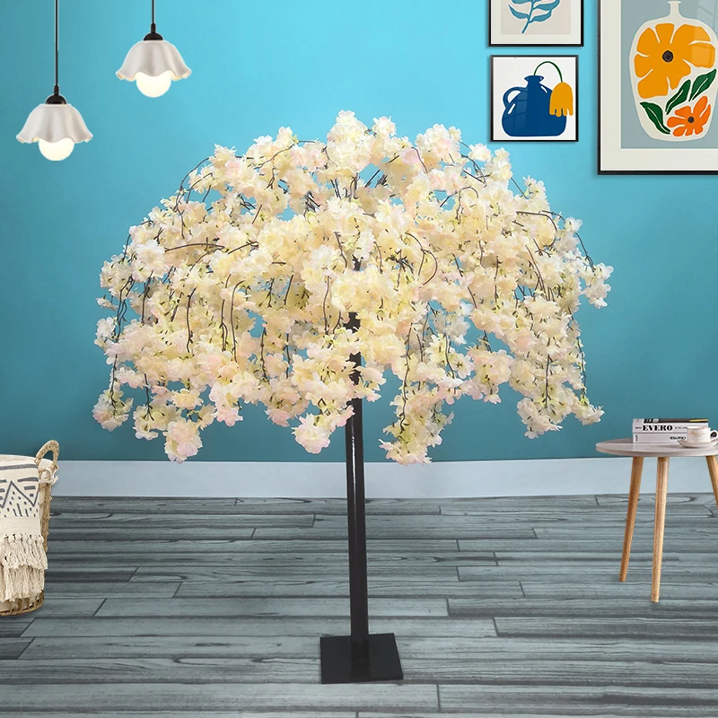 

1PC Artificial Cherry Tree White Cherry Tree Simulated Plant False Tree Living Room Garden Wedding Decoration Home Party Layout