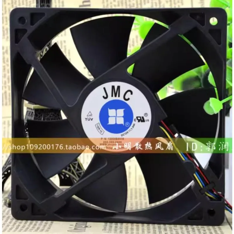 

New Fan for JMC 1225-12 DC12V 1.84A 12000B0038 4 Wire 12cm Large Air Volume Cooling Fan 120X120X25mm