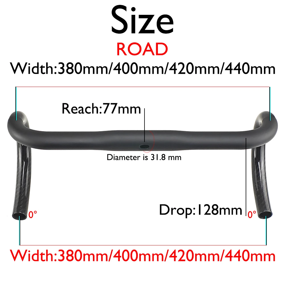 

Matte Internal Carbon Fiber Handlebar, Oval Road Bike Riding Parts, Black Matte, 380mm, 400mm, 420mm, 440mm, Di2