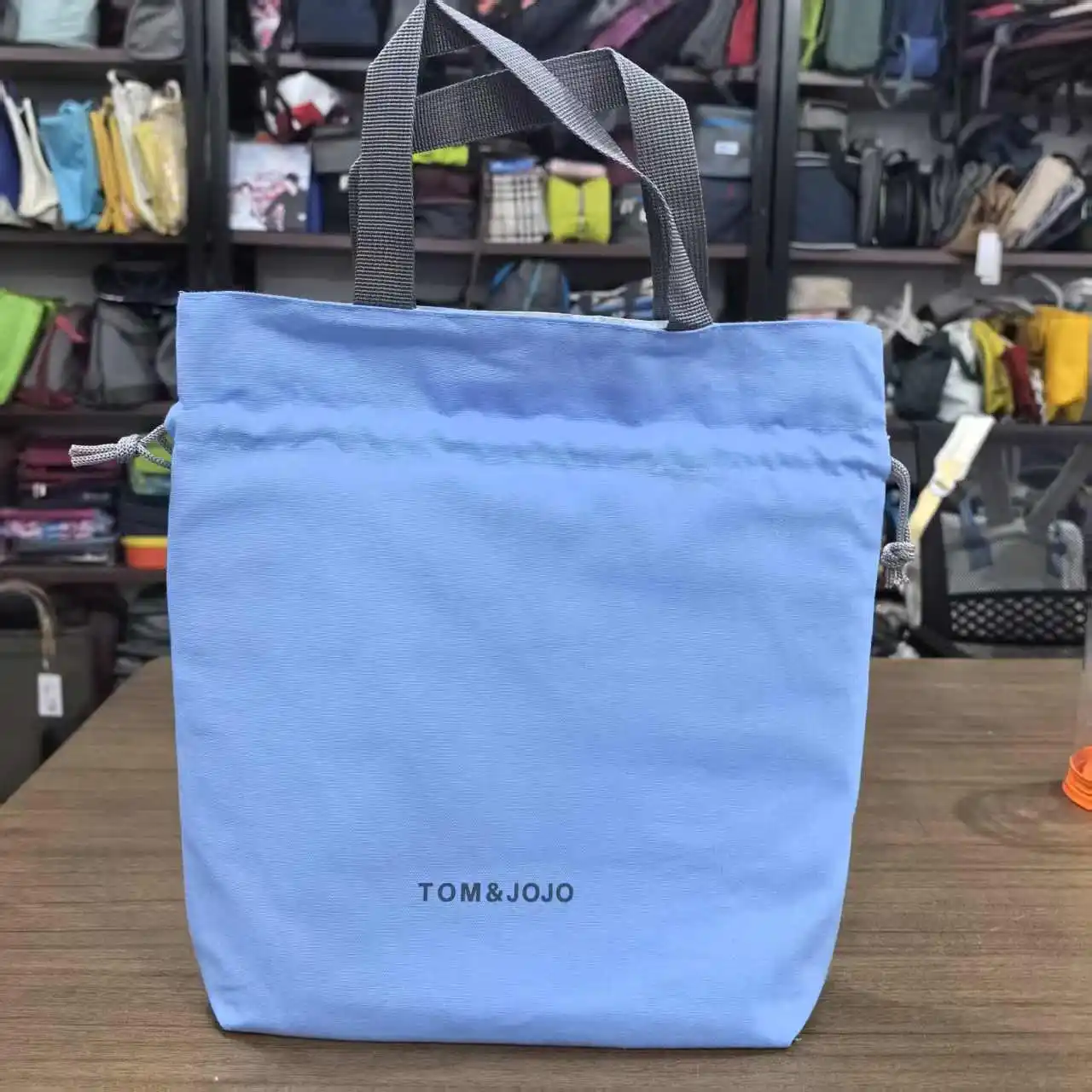 Cotton Drawstring Lunch Bag Reusable Lunch Bag Large Foldable Portable Insulated Handbag Tote bag For Work Picnic Or Travel