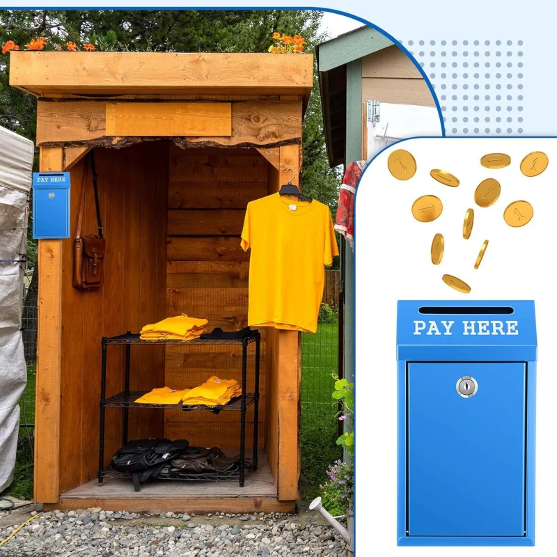 صندوق النقود الآمن، صندوق التبرع المعدني مع قفل مثبت على الحائط، صندوق بريد محفور مسبقًا، توصيل بالو المنزل والمكتب في الهواء الطلق