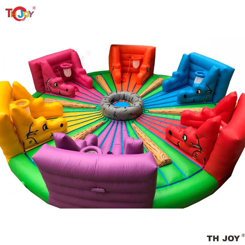 8 players Inflatable Hungry Hippo Bungee Challenge Game Hungry Hippo Chow Down game