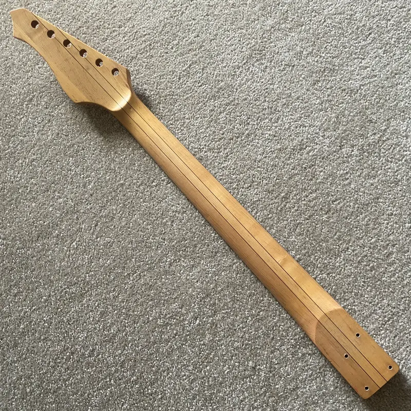 FN214 Custom OEM Order 6 String Electric Guitar Neck 5 Ply Maple+Rosewood Neck 22 Frets Semi Finishing for DIY Replace Tremolo