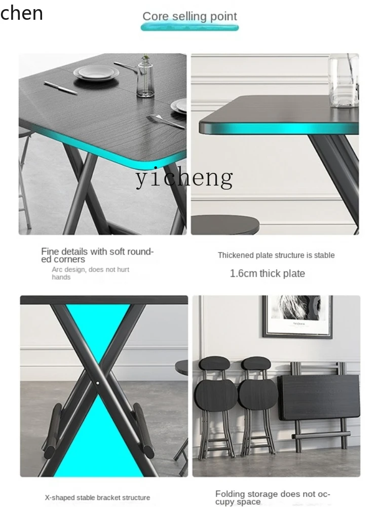 YFY Household Simple Rental House Foldable and Portable Table Dormitory Small Apartment Dining