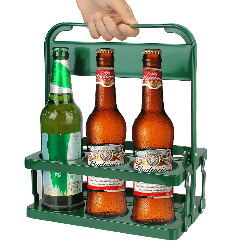 Wiederverwendbarer Tassen-Organizer, Getränke-Caddy-Halter, Bar, Getränke-Display-Korb, langlebig, faltbar, Bierflaschenträger, 6er-Pack Weinregal