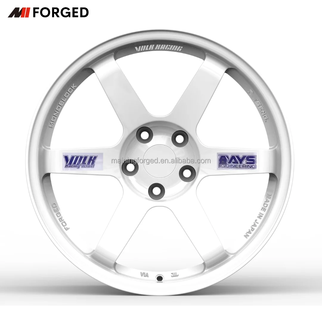 for MN White Forged 5x120 5x114.3 18 Inch Replica Volk Racing Te37 For M3 M4 F80 F82 Tesla Model S Jdm Car Wheels Rim