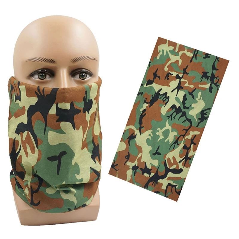 Camouflage Sports Tube Bandana for Male Man Sports Neck Warmer Face Cover Halloween Neck Wrap Headwrap Mask