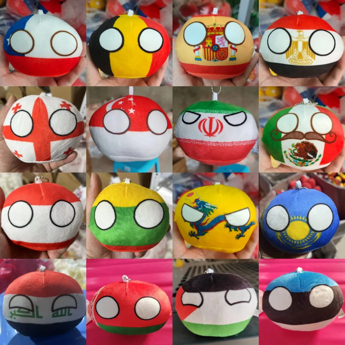 Mainan mewah bola negara 10cm 70 gaya hadiah bola Negara liontin Polandball untuk anak-anak boneka hadiah Natal