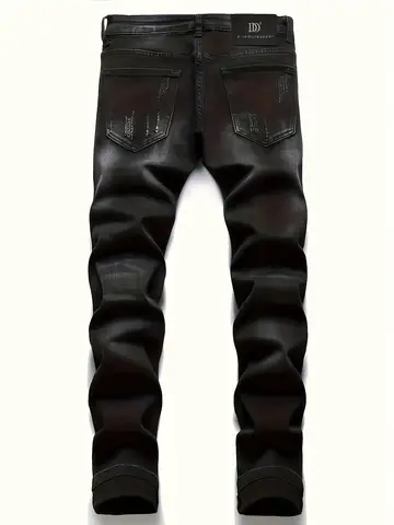 यूरोपीय और अमेरिकी नई धोया छेद Zhangzai फैशनेबल फैशन जींस 8 best sales पुरुषों की जींस - №1