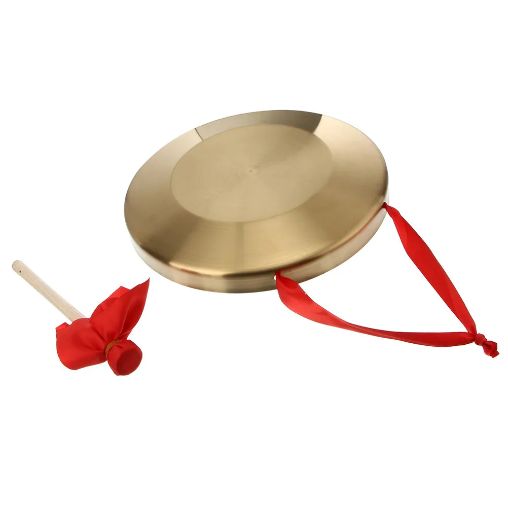 1Set Exquisite Handcrafted Chinese Copper Gong Hand Gong for Traditional Festivals Parades Opera Performances Music Education