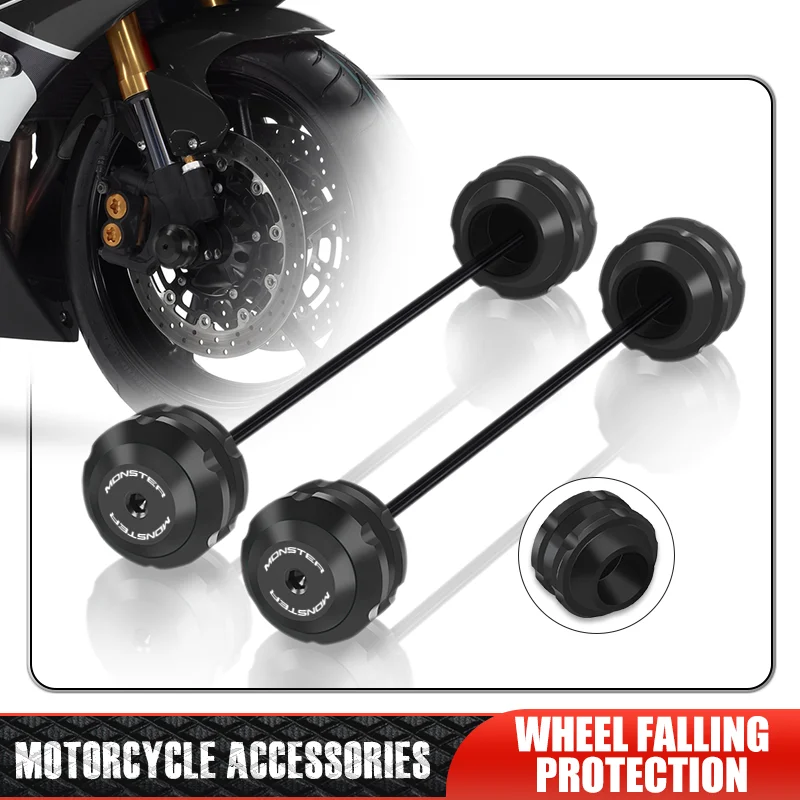 

Motorcycle Front & Rear Wheel Axle Fork Crash Sliders Falling Protector Pad For monster821 620 695 696 795 796 797 Panigale 899