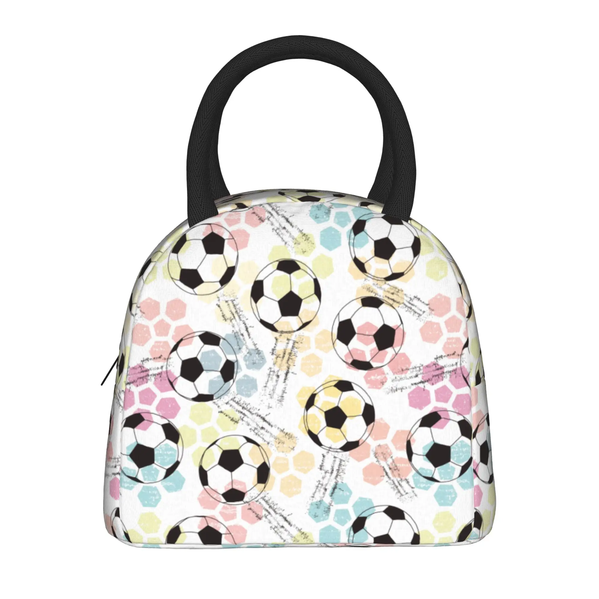 Cartoon Soccer Ball Football  Insulated Lunch Bags Thermal Bag Lunch Container  High Capacity Tote Lunch Box Food Storage Bags