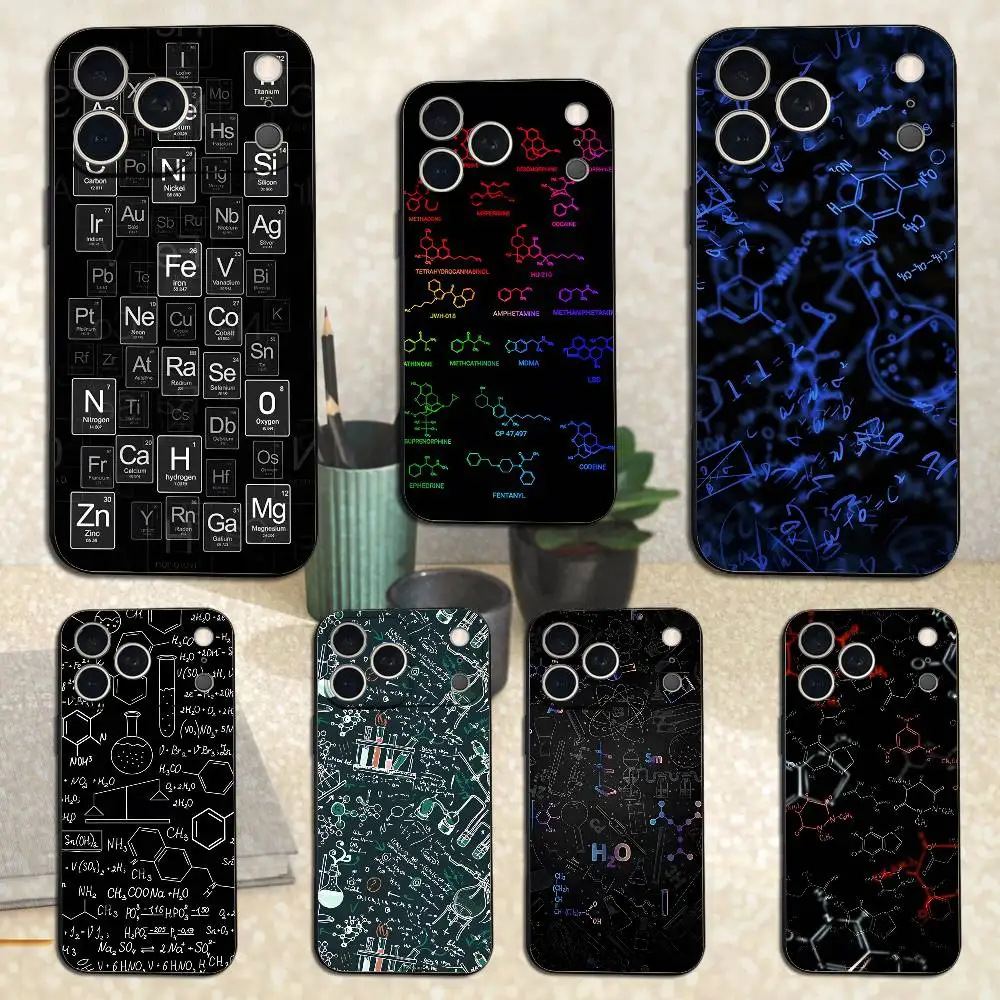 

Chemical Elements Art Phone Case For iPhone 17,16,15,14,13,12,11,Plus,Pro Max,XS,X,XR,SE,Mini,8,7,Soft Silicone Black