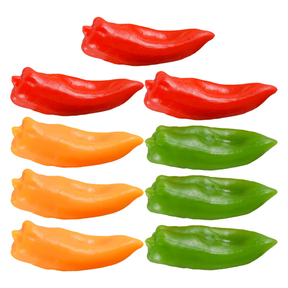 

9pcs PVC Mini Artificial Vegetables Pepper Model Decoration educational prop for art Food Model Prop training
