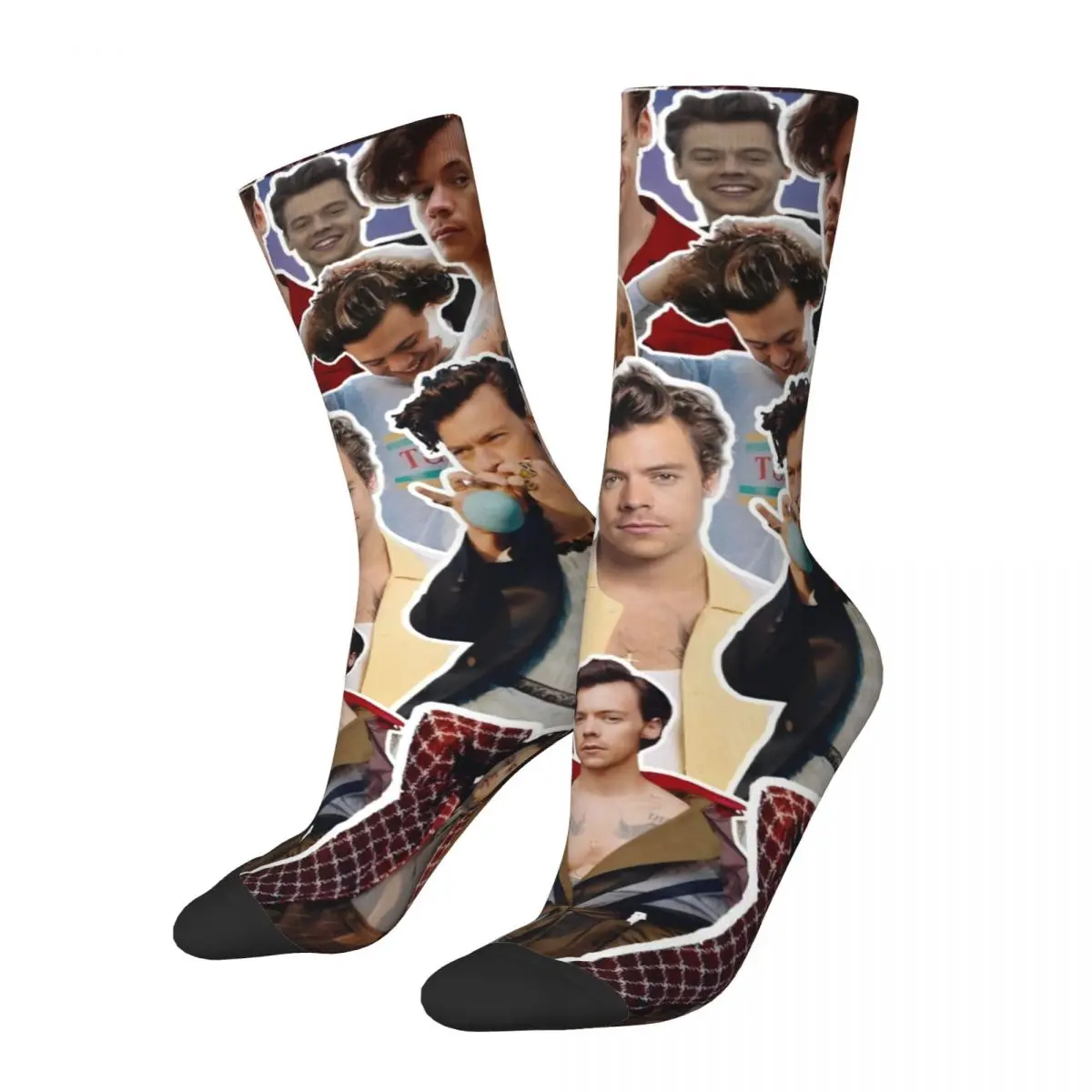 

Happy Funny Men's Socks Hip Hop Harrys Styles Singer Sock Polyester Graphic Women's Socks Spring Summer Autumn Winter