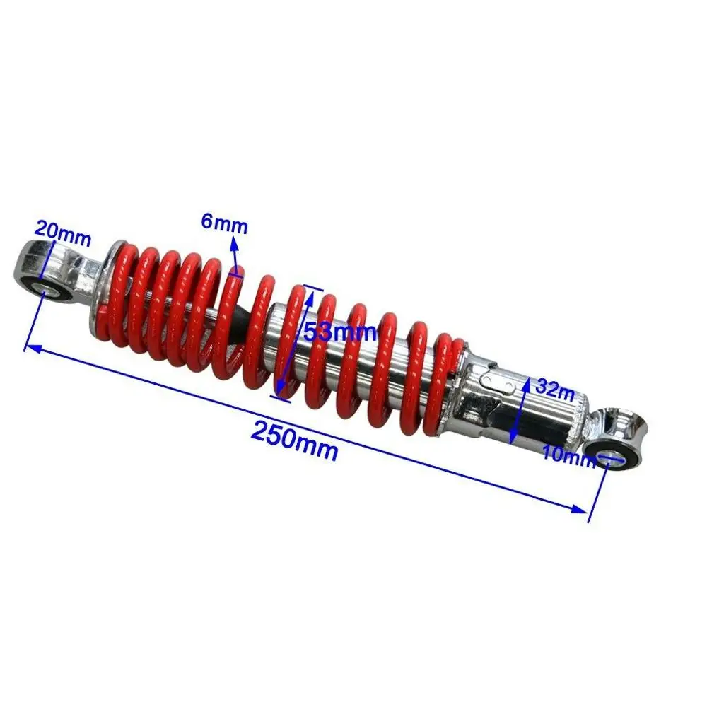 Motorcycle Rear Shock Absorber Suspension Spring 250mm 270mm 290mm 700LBS Buggy For 50-150cc Motorcycle Go Kart Quad Pit Bike