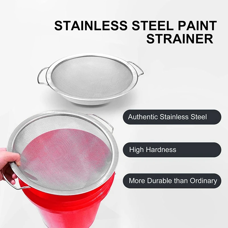 Paint Strainer Mesh Stainless Steel Paint Emulsion Honey Funnel Filter Cover Filter Tool Product 60-Mesh 11.4Inch Width