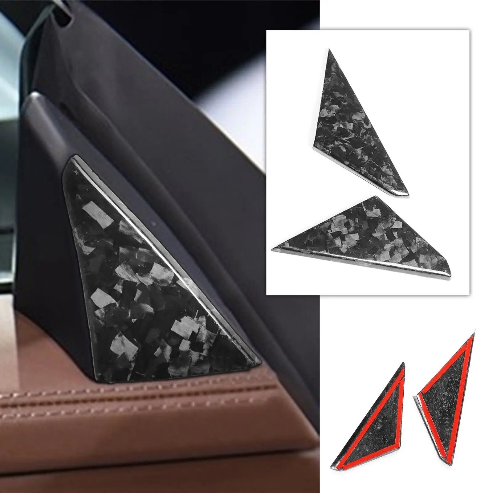 

A-Pillar Window Triangle Cover Trim For Porsche 911 2019-22 Forged Carbon Fiber