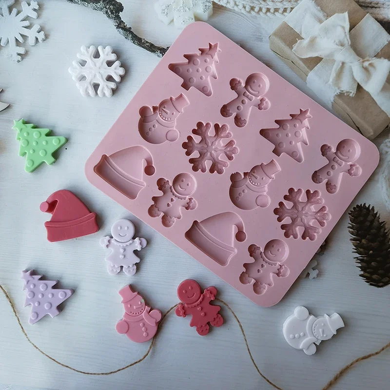 Cake Silicone Mold Christmas Chocolate Mould Decoration Mold Baking Accessories Fondant Kitchen Tools Hand Manual Soap Mould