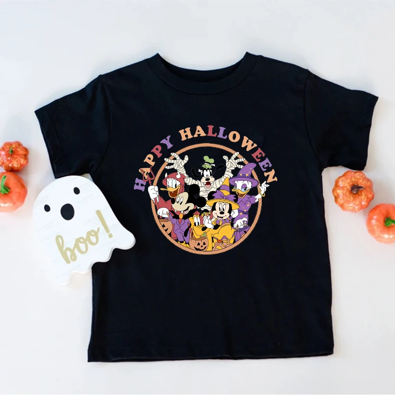 New Disney Happy Halloween Shirts Funny Mickey Minnie Disneyworld Tshirts Fashion Father Mother Kids Tops Disney Vacation Outfit