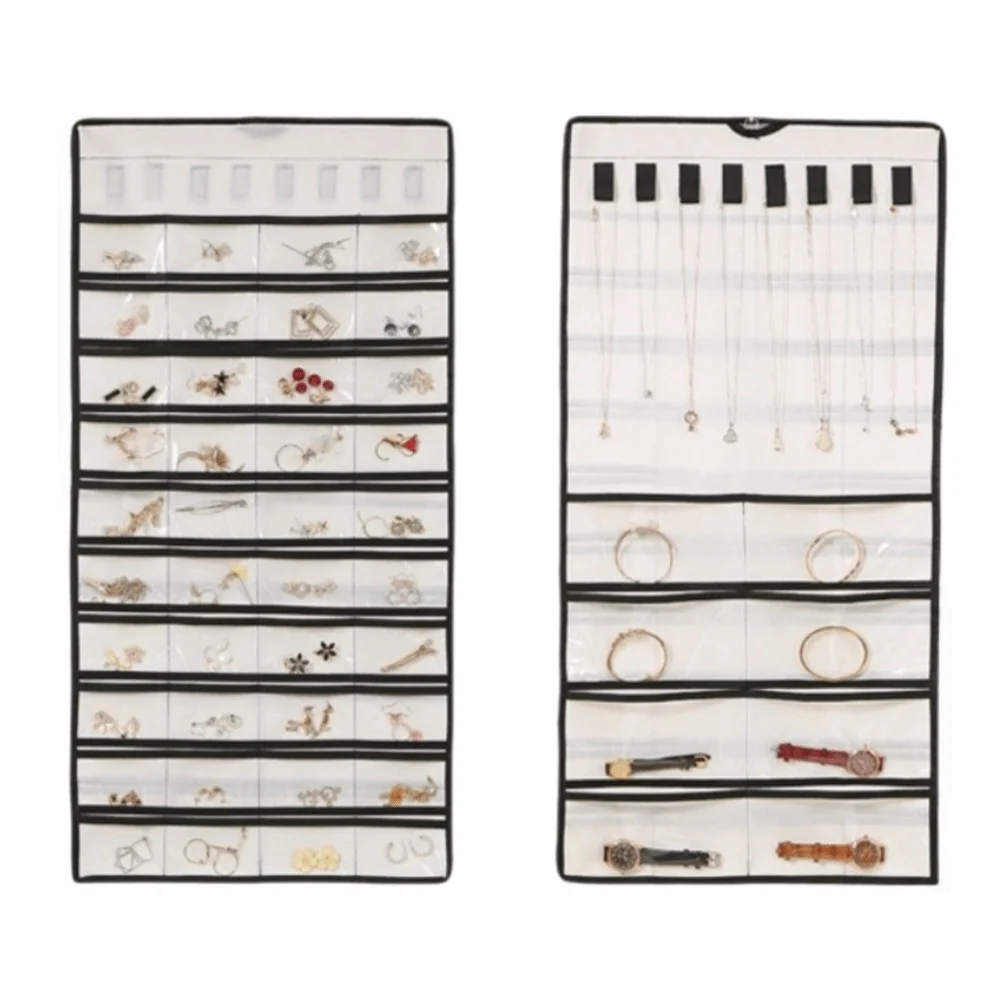 

Non-woven Jewelry Storage Bag Large Capacity Foldable Jewelry Display Holder Dust-Proof Double-Sided Women Jewelry Organizer