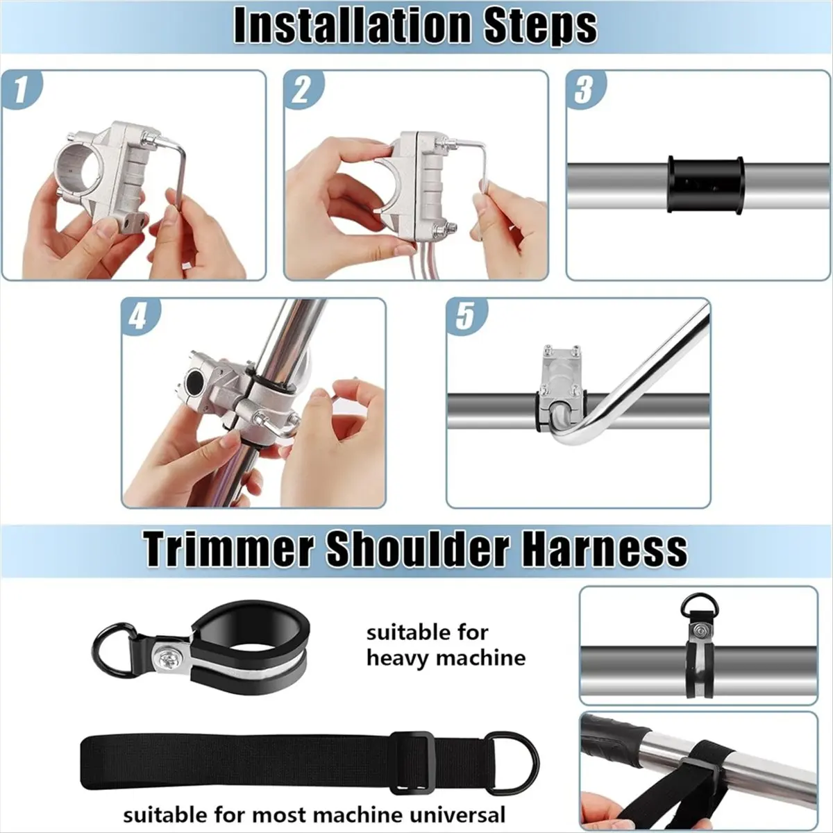 【Tool Parts】 Weed Eater Handle, String Trimmer Ergonomic Grip Strap with Shoulder Harness