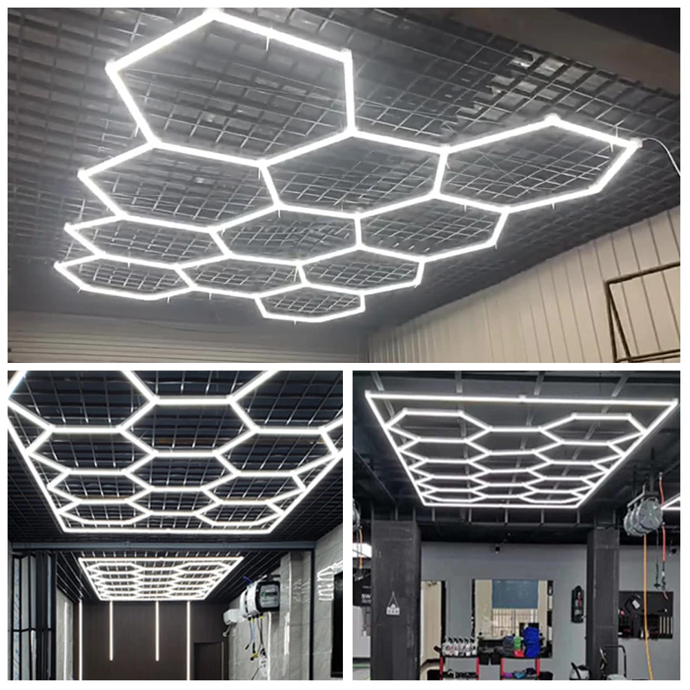 Factory Sell Hexagonal Led Light For Car Care Wash Room Led Garage Bay Ceiling Light Tool Working Led Light