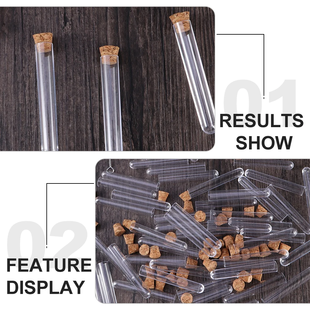 

100 Pcs Plastic Test Tube Bath Salts Container Tubes with Lids Vials Sample Caps Mini