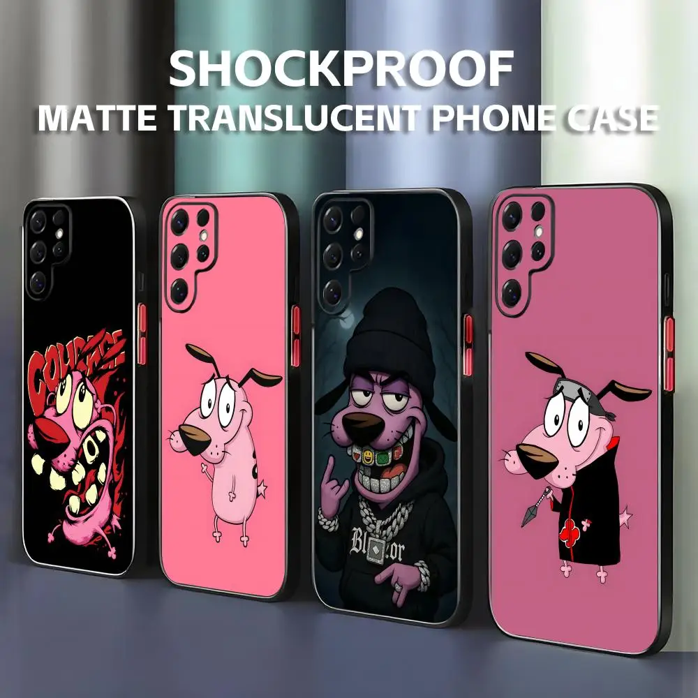 Чехол для телефона Courage the C-Cowardly D-DogS для Samsung Galaxy S25 S24 S23 S22 S21 Plus Ultra FE, матовый полупрозрачный