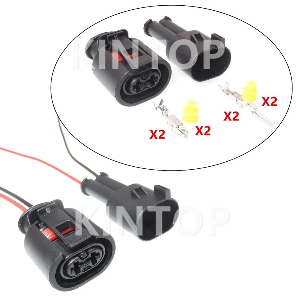 1 Set 2 Pins 6N0927997A Car Replacement Socket Parts 357973332 357973202 AC Assembly ABS Pump Front Wheel Sensor Wire Connector
