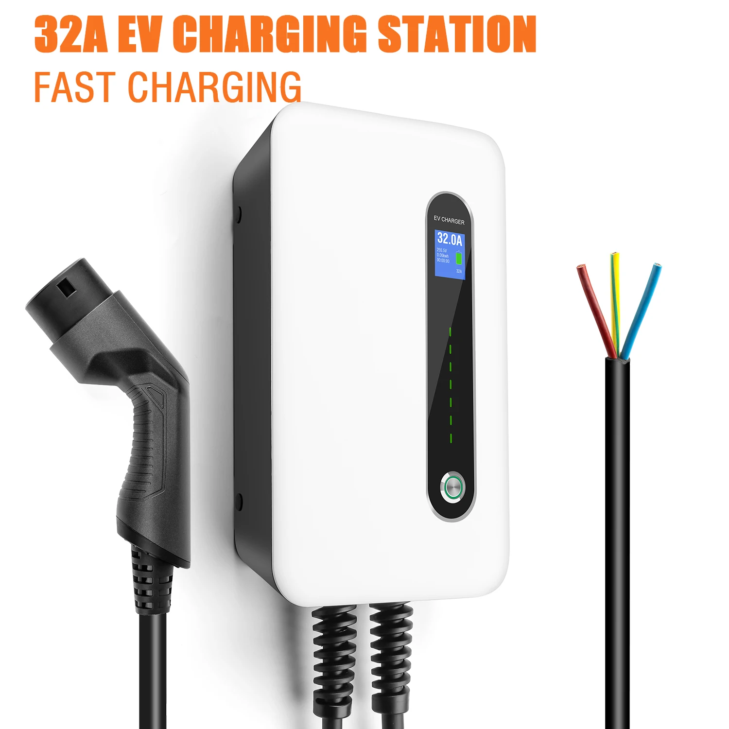 lefanev EV Charger Station 32A 7.6KW 1 Phase Type 2 Charging Cable EVSE Wallbox for Electric Car Charging