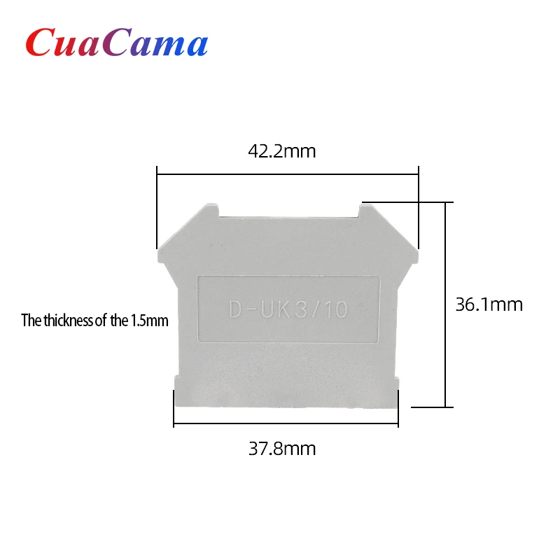 10PCS D-UK3/10 Terminal Baffle UK3N/5N/6N/10N/16N Partition Accessories Of Voltage Wiring  Block Protect the End Cover