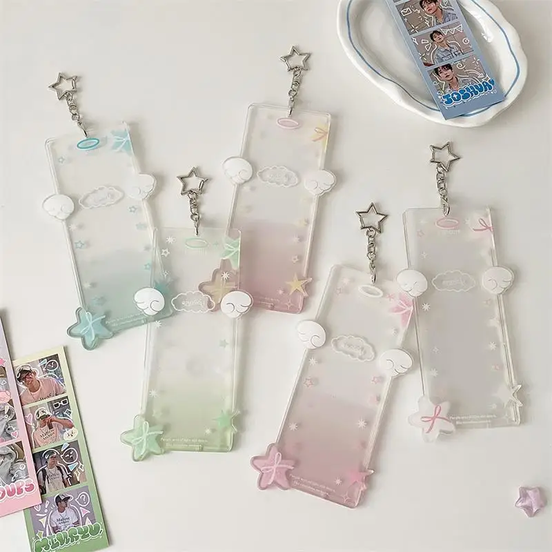 لطيف ستار مقصورة Photocard حامل حامل بطاقة الاكريليك المعبود صور تخزين بطاقة عرض حماية قلادة DIY ديكور الهدايا