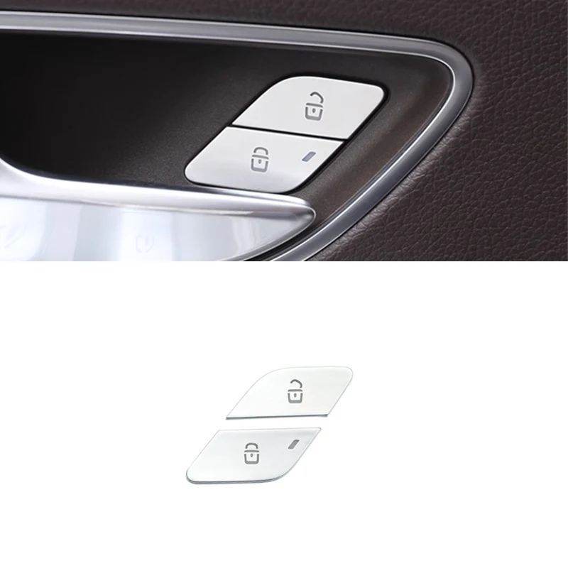 Car Styling For Mercedes Benz A B Class W177 W247 W167 GLE GLS GLB Door Lock Switch Buttons Cover Stickers Trim Interior Decals