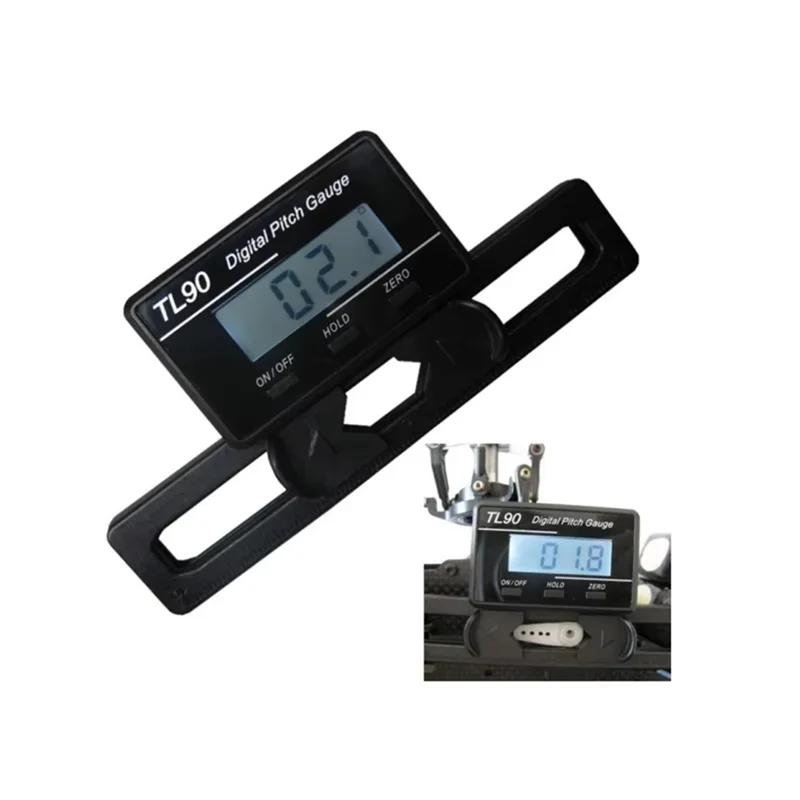 LICE-TL90 LCD Digital Pitch Gauge Propeller Blades Angle Measurement Tool Backlight Gyro Sensor ST250-800 Size Helicopter