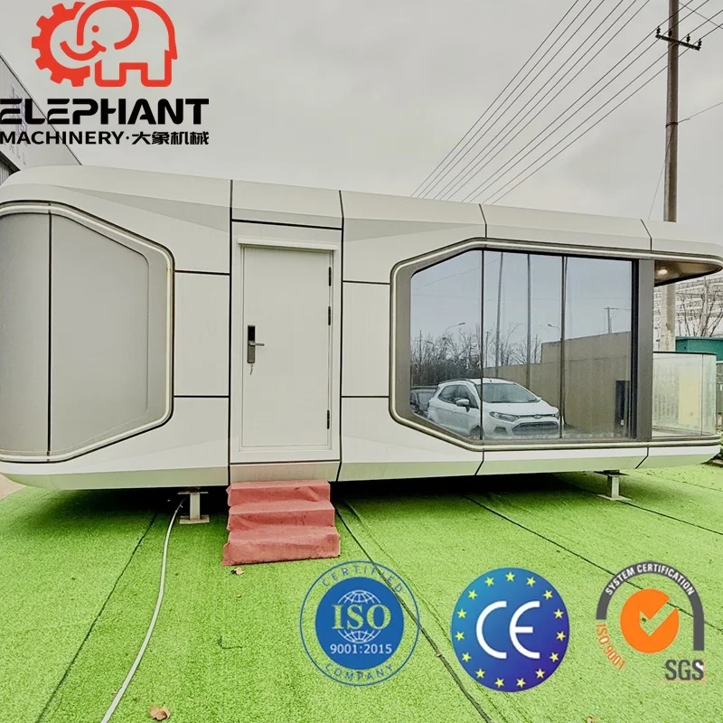 High Quality Luxury Modern Modular 1 Bedroom Container House Space Capsule Villa for Outdoor