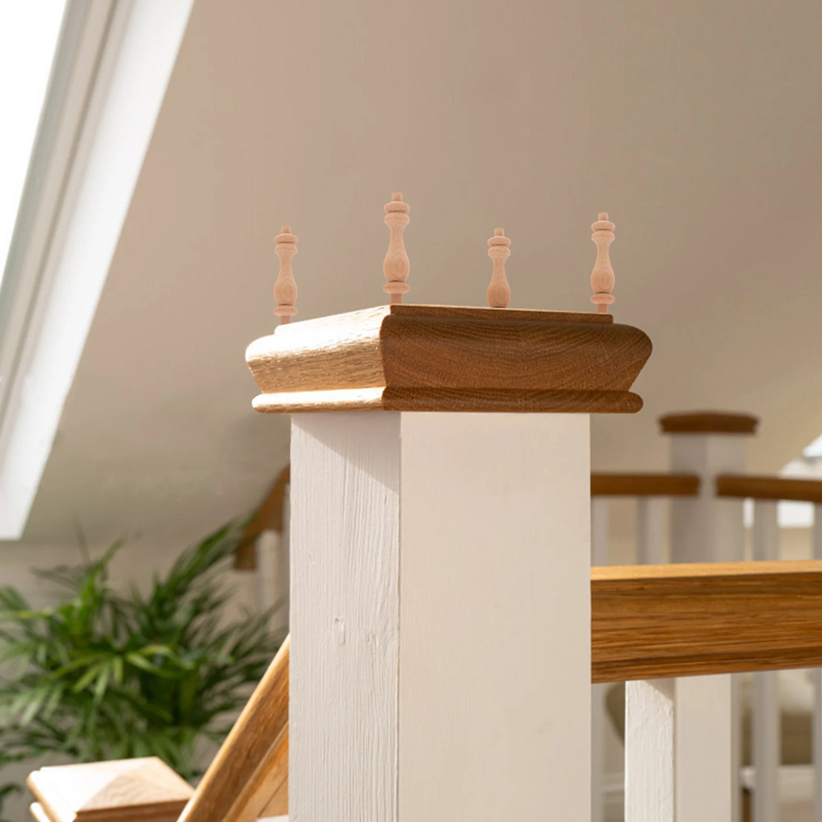 

10pcs European Style Wooden Spindles Carved Decorative Balusters For Staircase Cabinet Home Decor Unfinished Wood Posts Retro