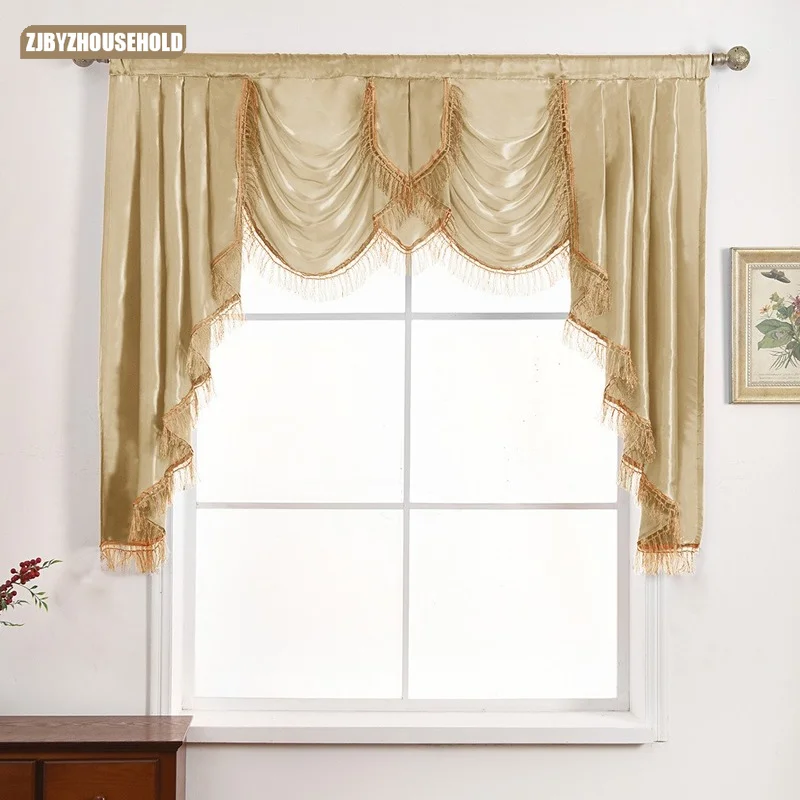 

New European Style Valance Window Shading Curtain Head Decoration Curtains for Living Room Bedroom Curtains Valance Custom