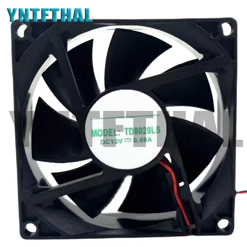 Ventilador de 2 pinos para td8020ls, 12v, 0.08a, 80x80x25mm, novo