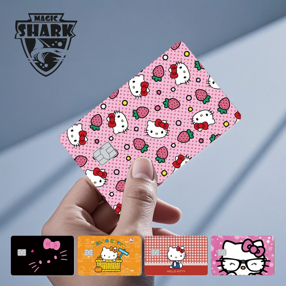 2025 recién llegado lindo Hello Kitty Rana mate frente Sidt PVC pegatina piel película cubierta para tarjeta de crédito de débito