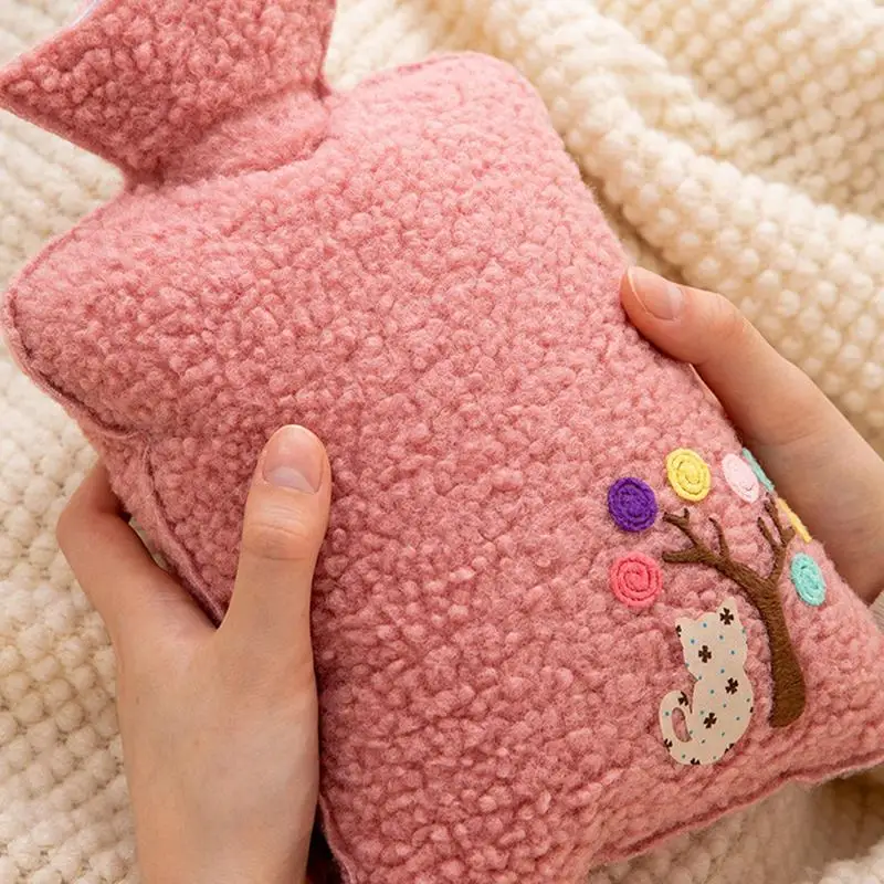 Cute Hot Water Bottle Bag for Girls Shoulder Hand Warmer Heat Pack Warm Belly Instant Hot Pack Winter Water Heating Pad