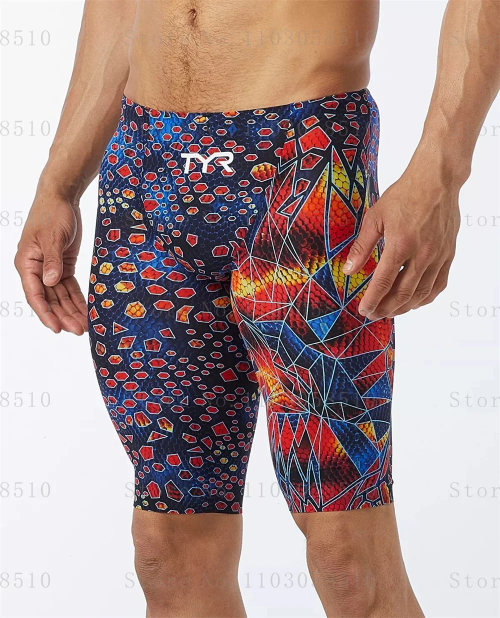 Men Swim Jammer Swimming Trunks Professional Swim Surf Trunks Beach Uv Protection Gym Endurance Athletic Training Tights Shorts