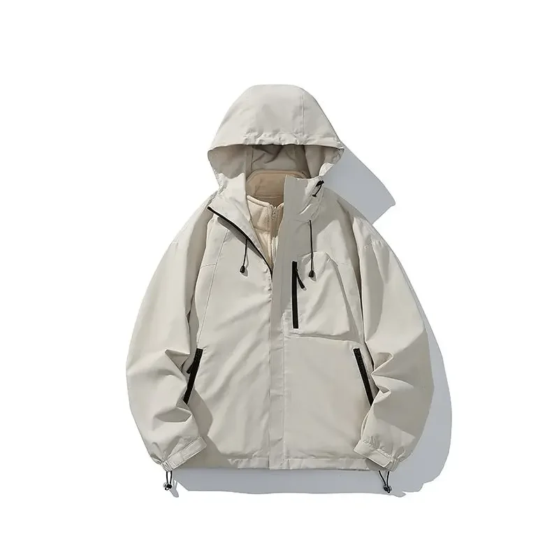 

Man Trench Coat Man Outdoor Waterproof Windbreaker Hiking Mountaineering Unisex Workwear Techwear Functional DesignCoat