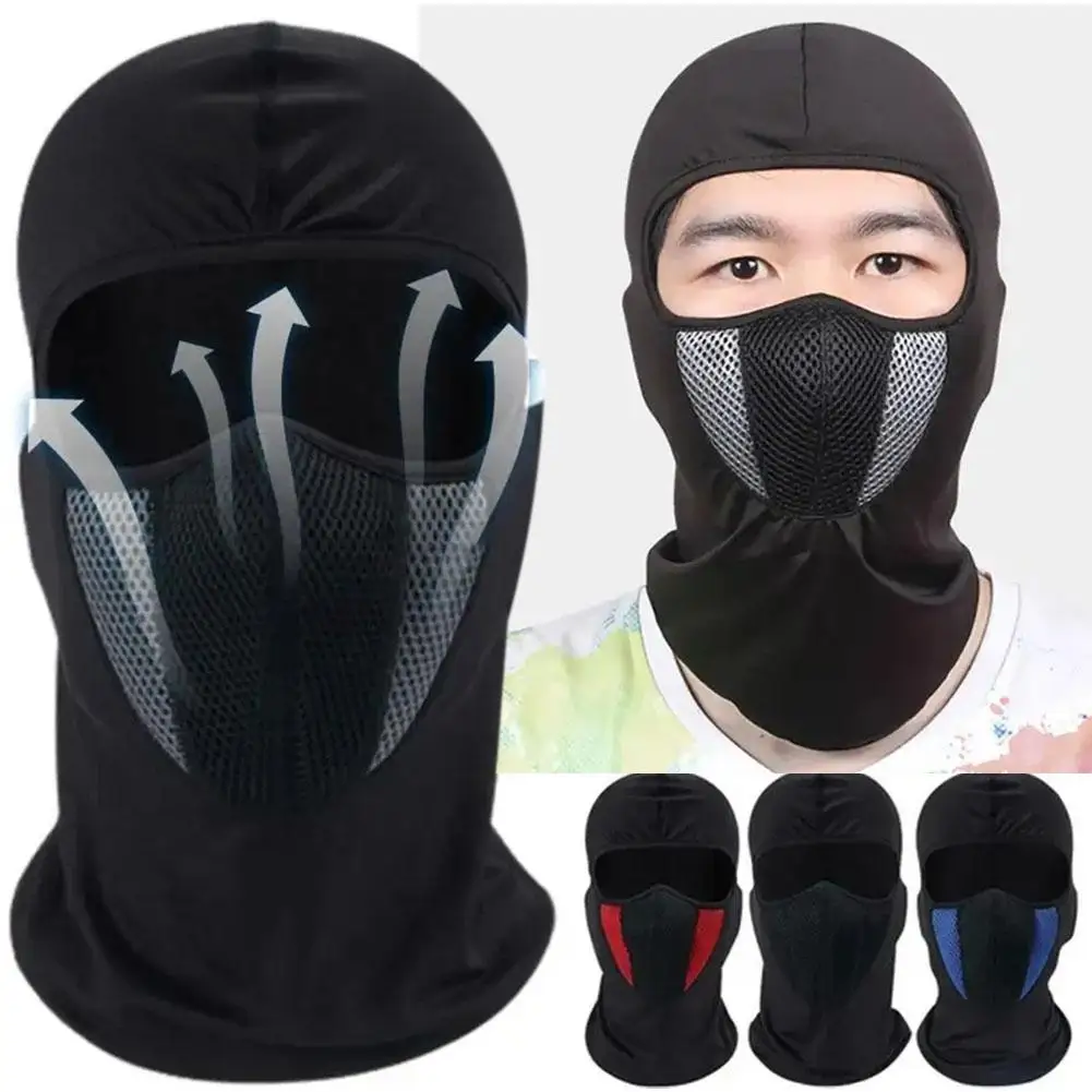 Balaclava respirável para motocicleta, máscara facial completa para ciclismo, motocross, capacete, capuz, moto, equitação, pescoço, máscara facial