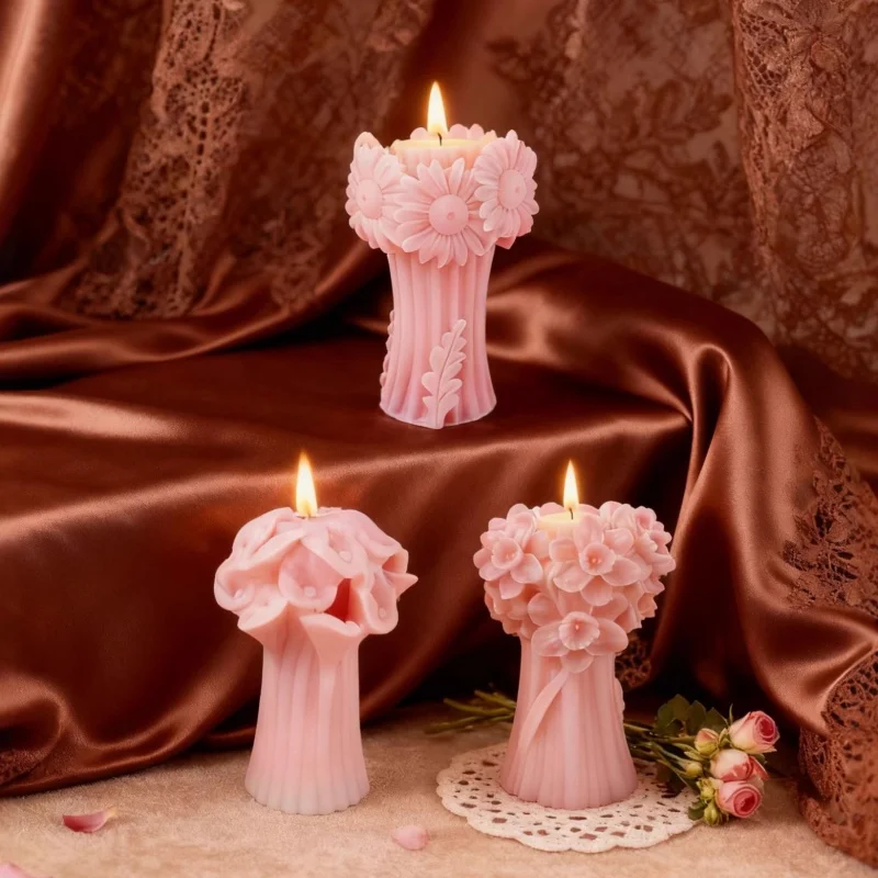 Daisy Calla Lily Narcissus Flower Bouquet Candle Silicone Mold DIY Handmade Aromatherapy Candle Epoxy Resin Gypsum Soap Mould
