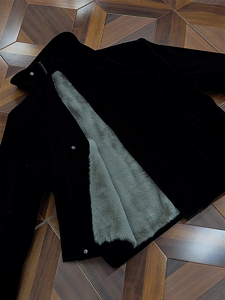 

Мужская хлопковая куртка Bla ort, стеганая замшевая ткань, воротник-стойка с меховой подкладкой, теплая зимняя верхняя одежда, повседневная молодежная одежда