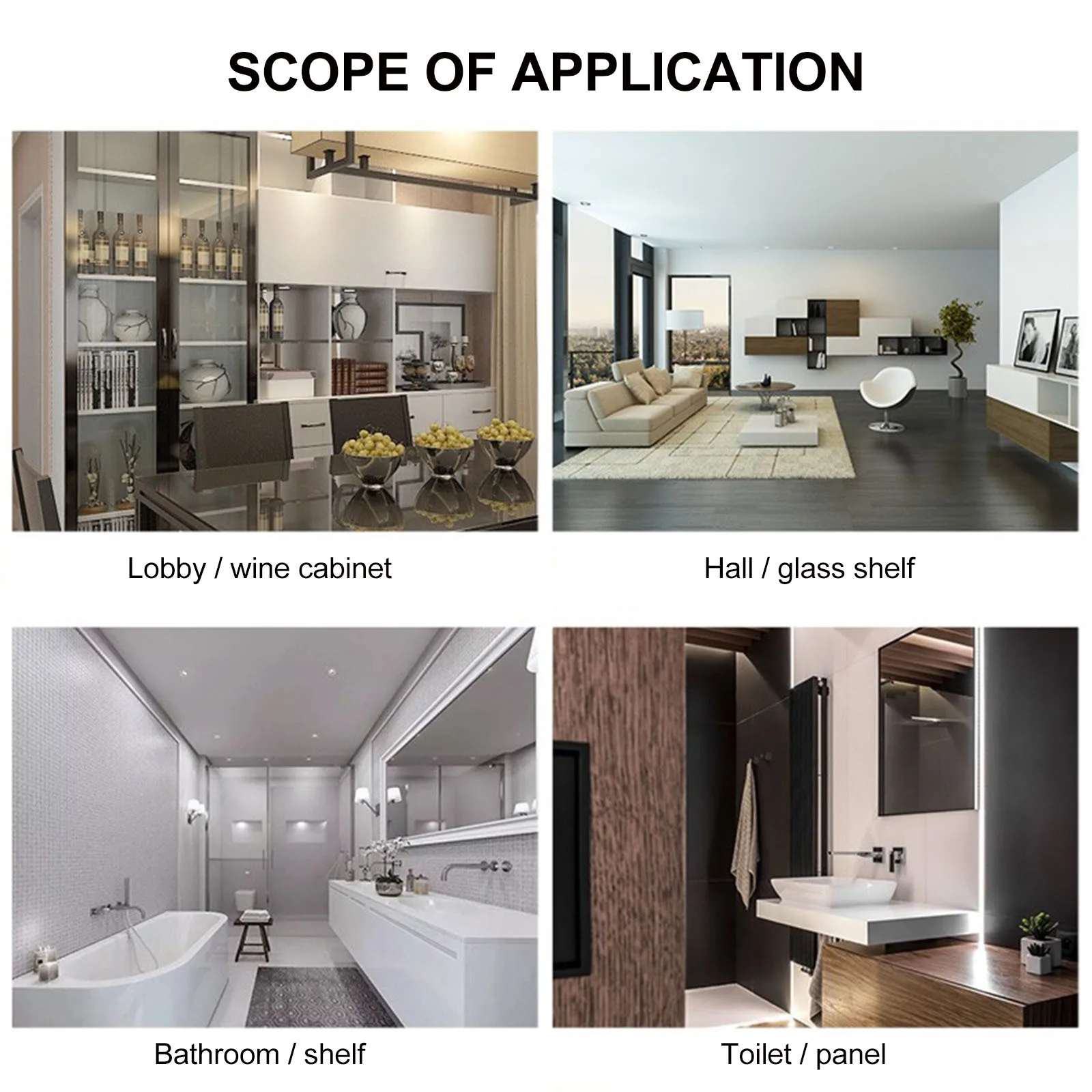 

4Pcs Glass Shelf Brackets Strong Alloy Clamps with Rubber Padding for 10-12Mm Thickness Easy Install Panel Fixing Mounting