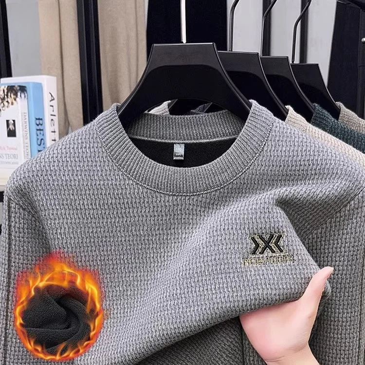 

Pierre Cardin Мужской вязаный свитер Fce на подкладке, круглый, повседневная внутренняя одежда, мягкая, удобная, теплая, Autu...